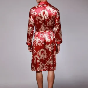 Peignoir de Luxe Doux avec Imprimé Dragon