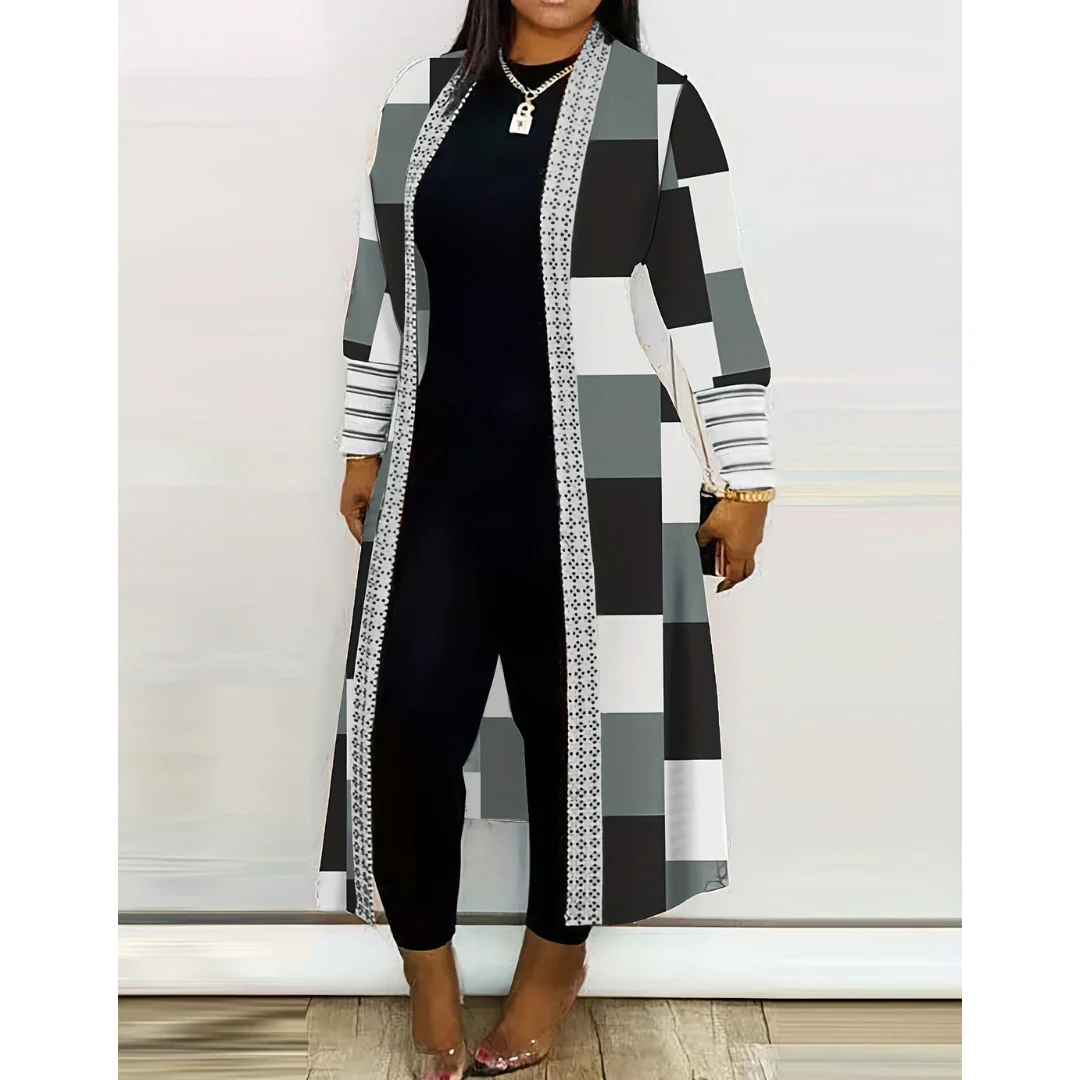 Cardigan long imprimé pour femmes | Chaud – Image 2