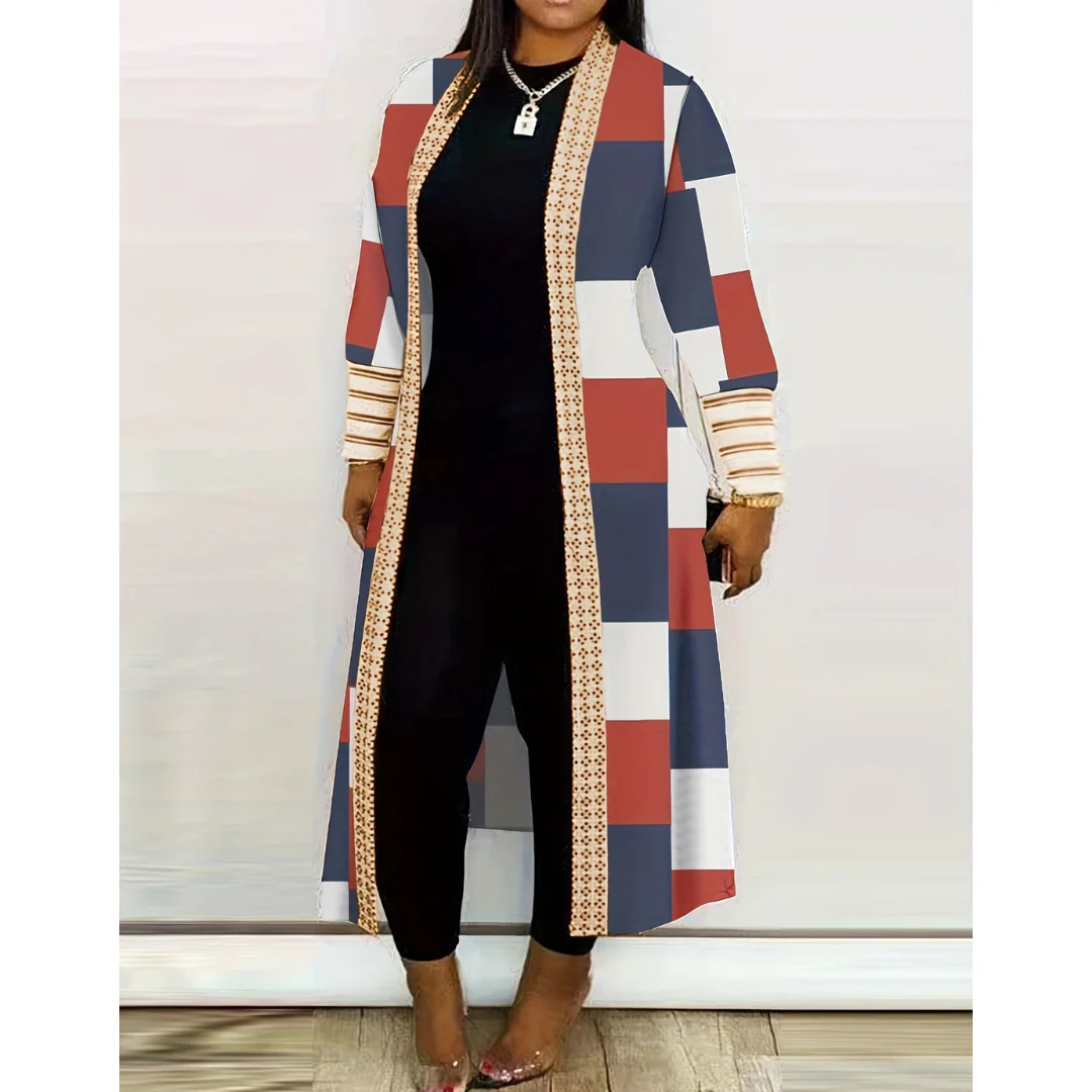 Cardigan long imprimé pour femmes | Chaud – Image 4