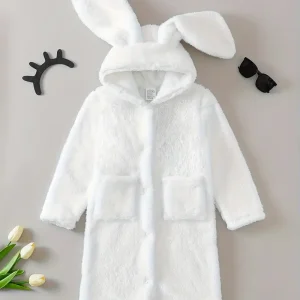 Peignoir de Bain Enfant Blanc Oreilles de Lapin