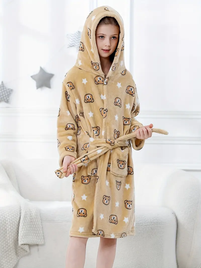 Peignoir de Bain Enfant avec Motif D'étoile D'ours Adorable – Image 5