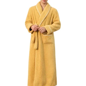 Peignoir Jaune Long Polaire