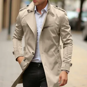 Trench-coat à ceinture pour homme | Longue