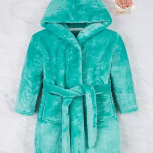 Peignoir de Bain Enfant Bleu Turquoise