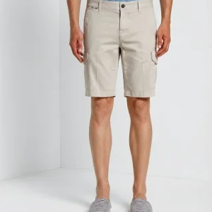 Chile bermuda cargo uomo in raso stretch slim fit ①