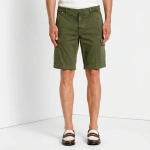 Chile bermuda cargo uomo in raso stretch slim fit ①