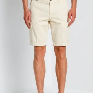 Chile bermuda cargo uomo in raso stretch slim fit ①