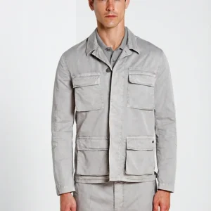 Flyshirt delamere giubbotto overshirt uomo in gabardina stretch