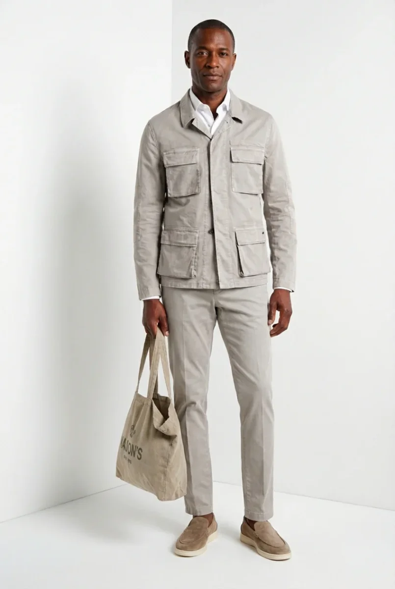 Flyshirt delamere giubbotto overshirt uomo in gabardina stretch – Image 6