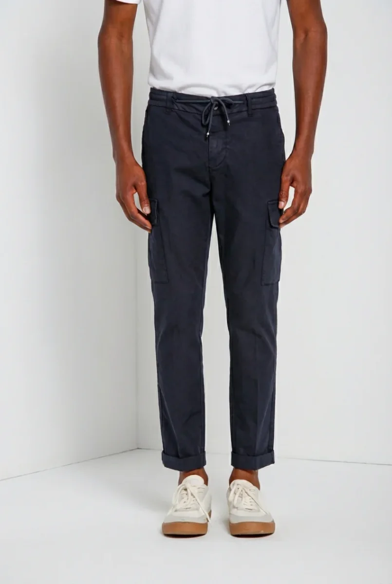 Chile Jogger pantalone cargo uomo in tela paracadute lyocell e cotone extra slim fit