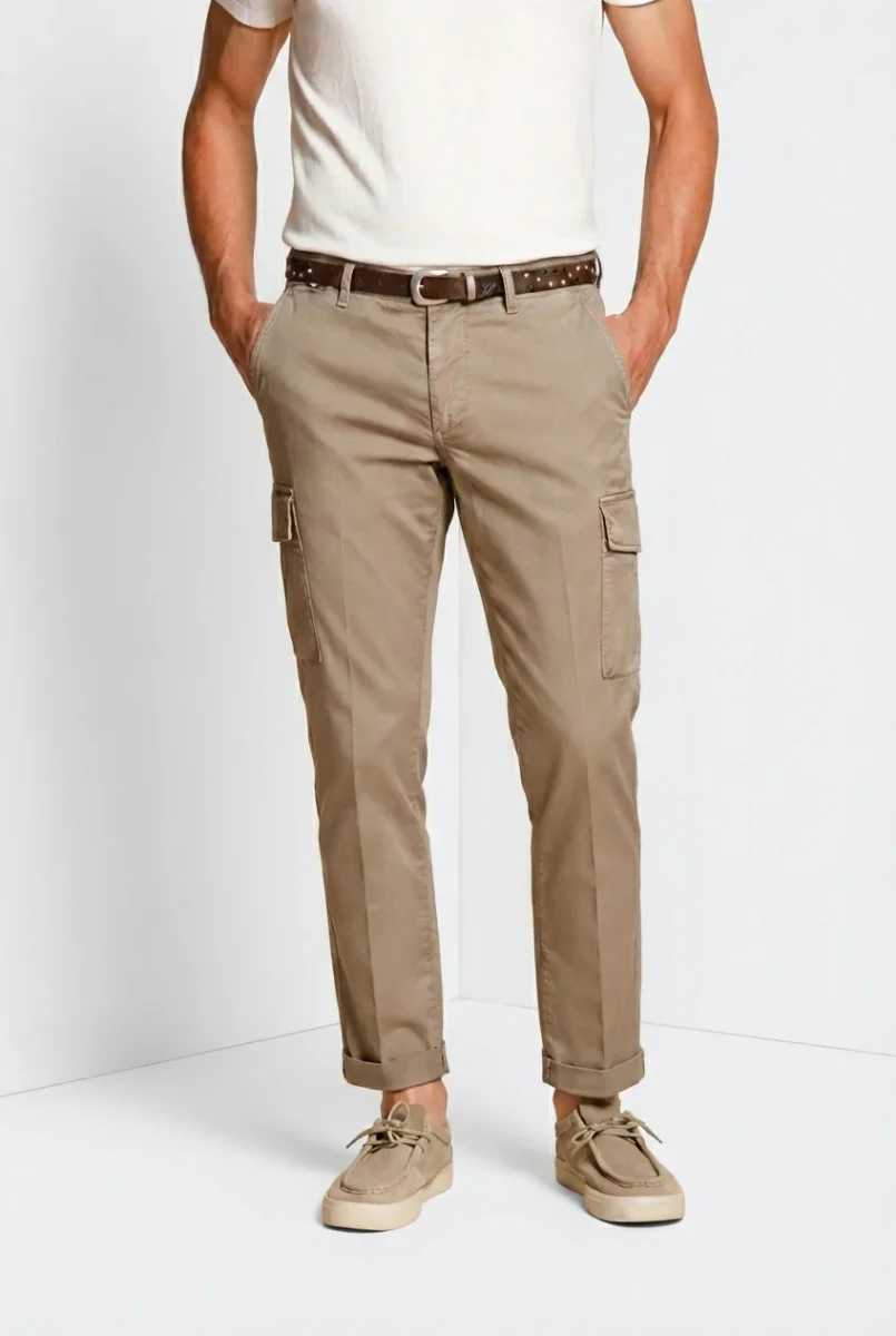 Chile pantalone cargo uomo in gabardina stretch regular fit – Image 2