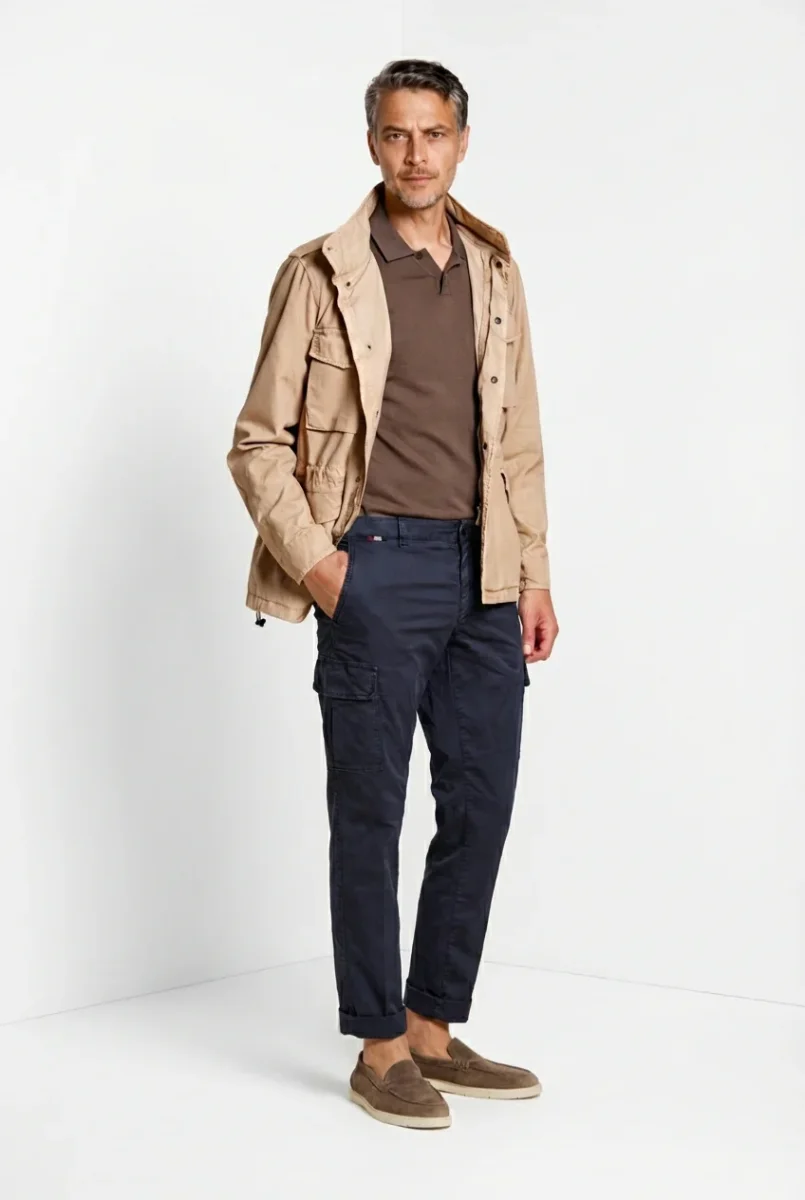 Chile pantalone cargo uomo in gabardina stretch regular fit – Image 4