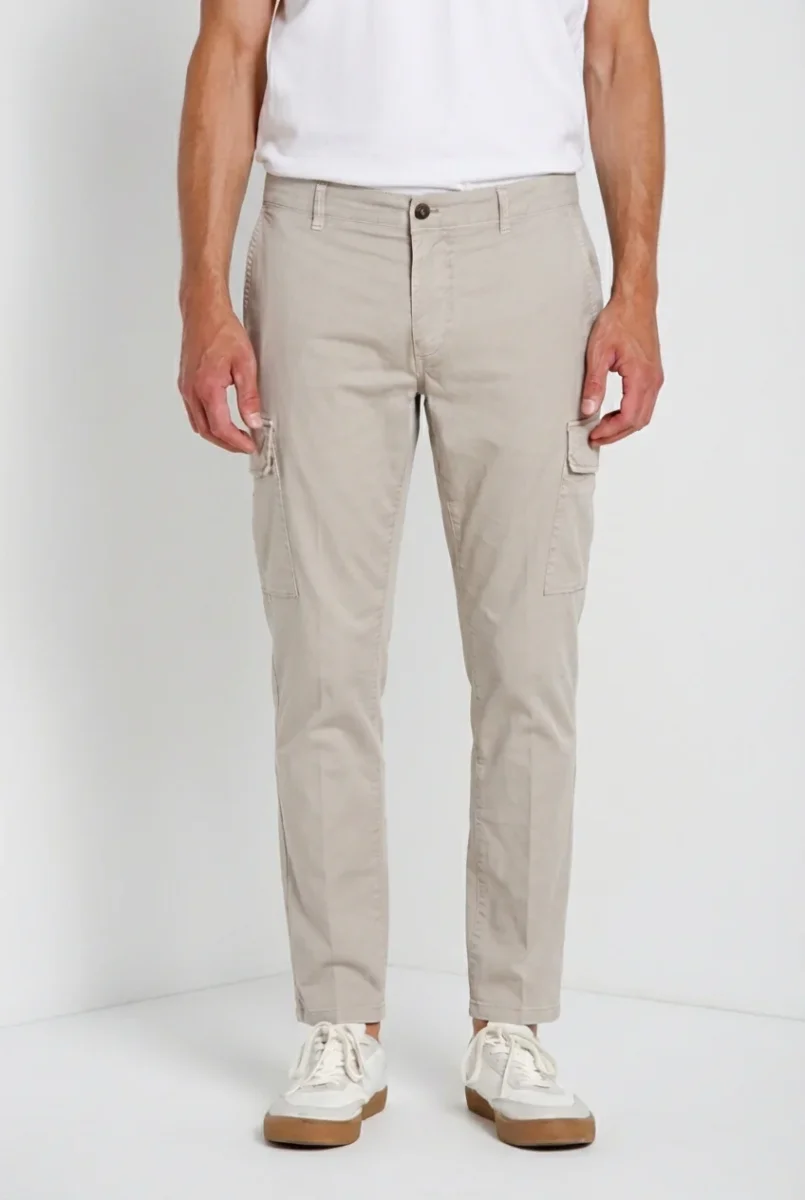 Chile pantalone cargo uomo in gabardina stretch regular fit