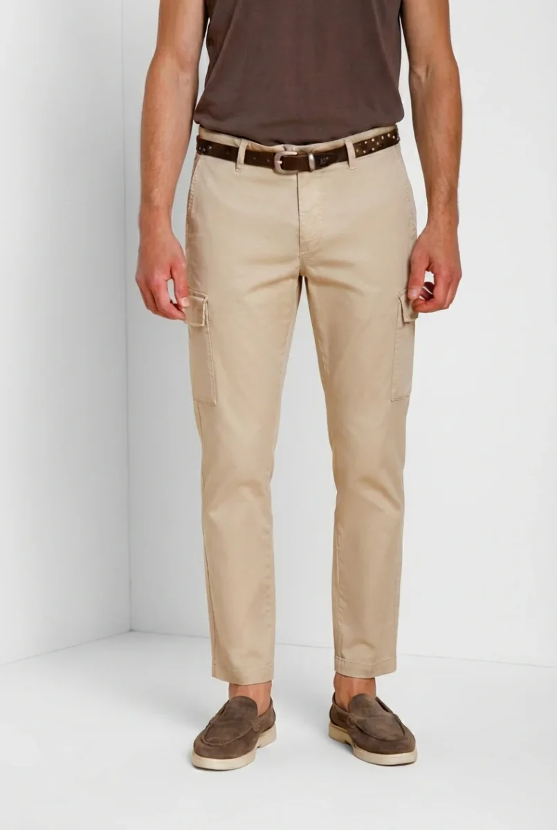 Chile pantalone cargo uomo in gabardina stretch regular fit – Image 2