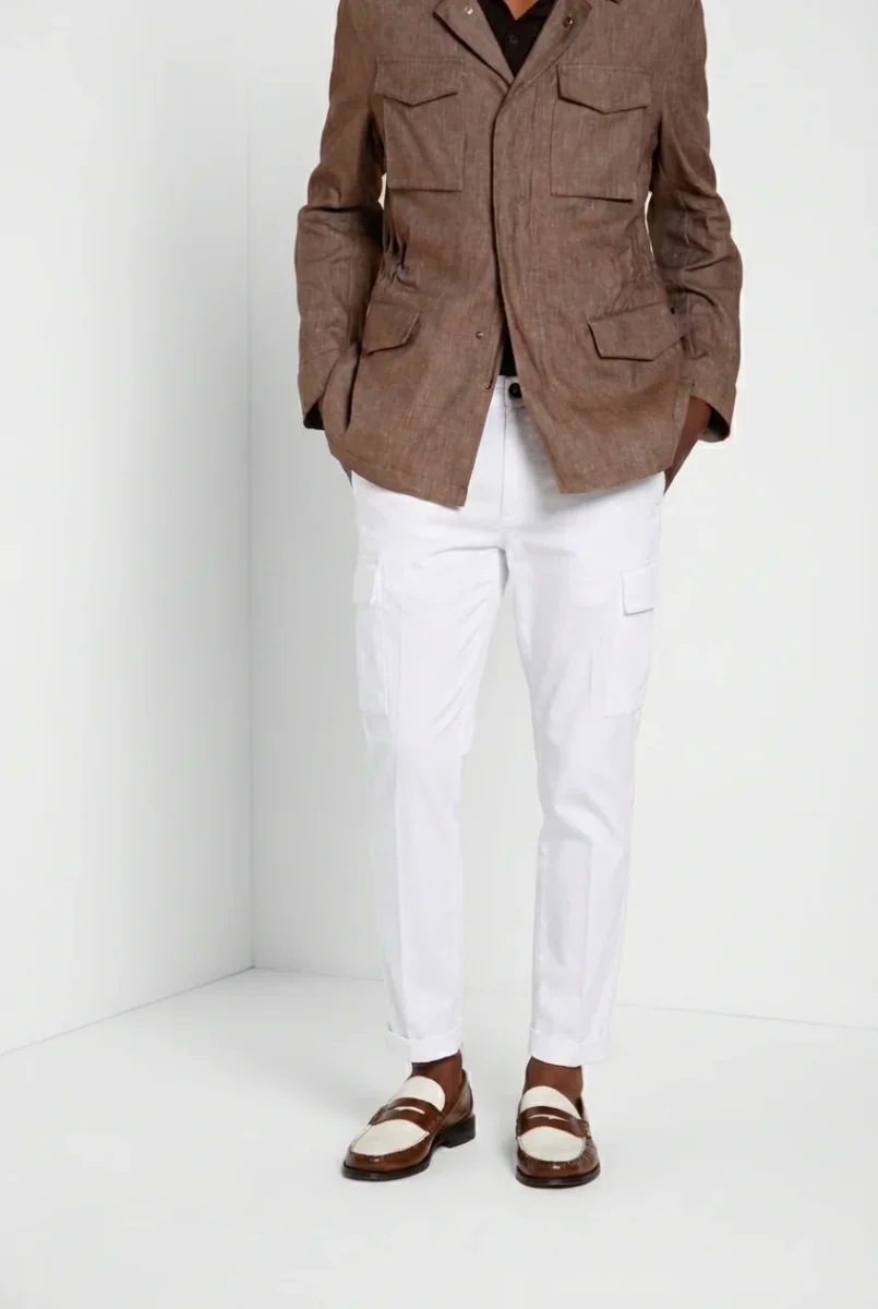 Chile pantalone cargo uomo in raso stretch extra slim fit ① – Image 3