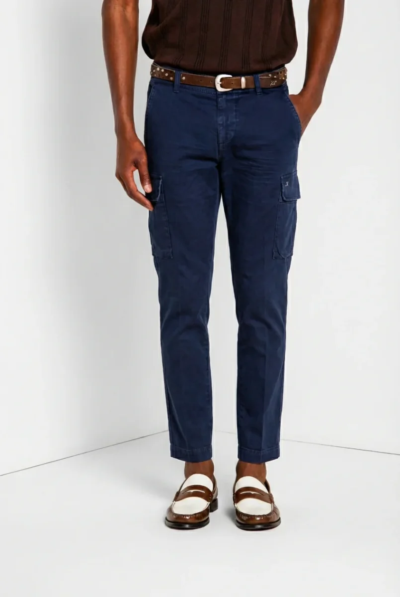 Chile pantalone cargo uomo in raso stretch extra slim fit ①