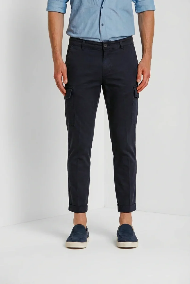 Chile pantalone cargo uomo in raso stretch extra slim fit ① – Image 7