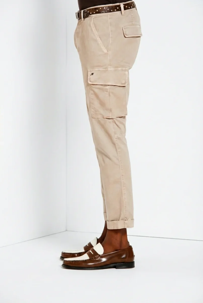 Chile pantalone cargo uomo in raso stretch extra slim fit ① – Image 5