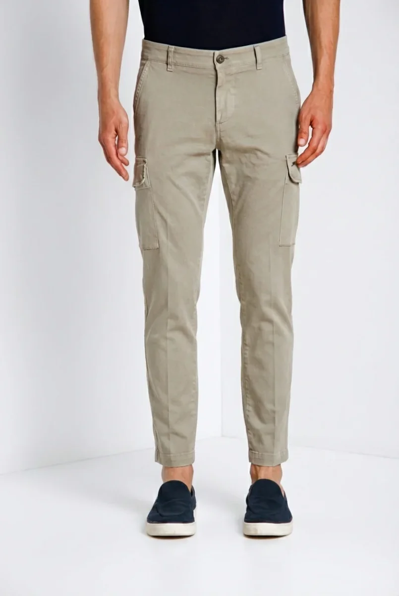 Chile pantalone cargo uomo in raso stretch extra slim fit ①