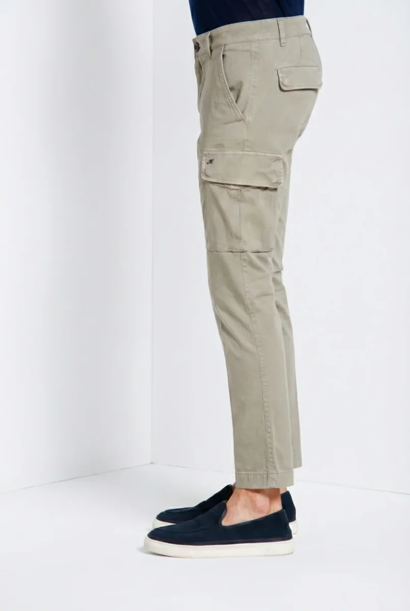 Chile pantalone cargo uomo in raso stretch extra slim fit ① – Image 5