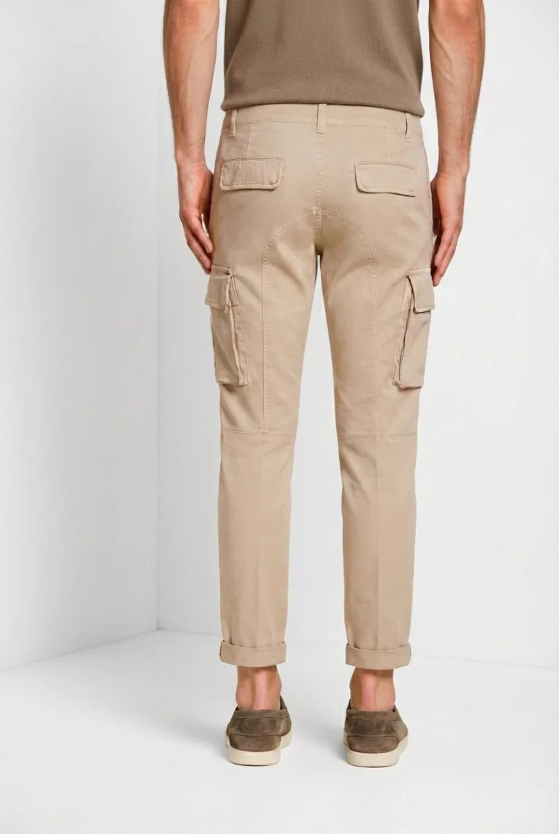 Chile pantalone cargo uomo in raso stretch extra slim fit ① – Image 5