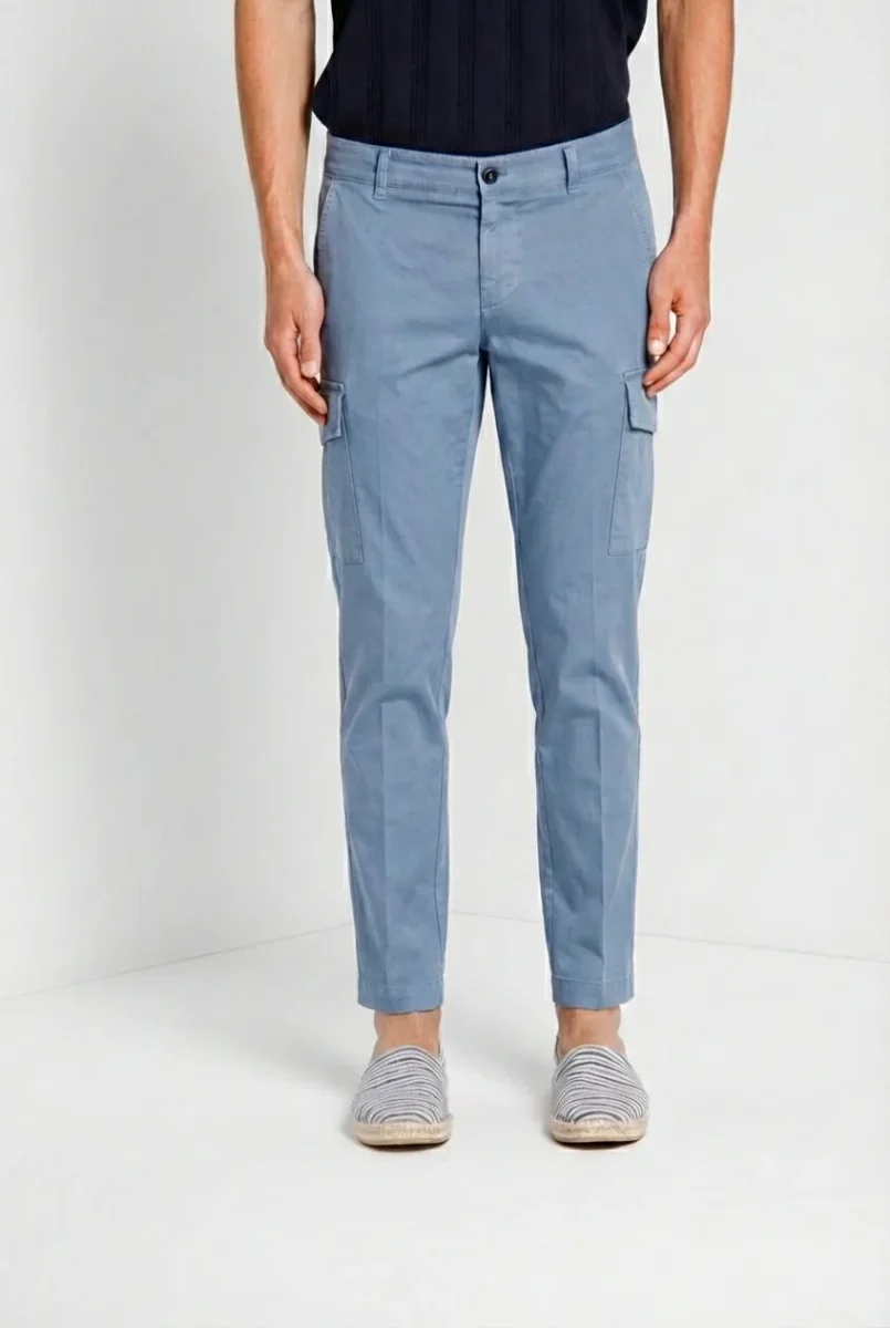 Chile pantalone cargo uomo in raso stretch extra slim fit ① – Image 2
