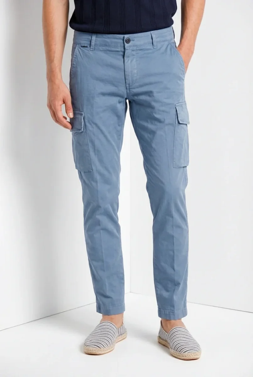 Chile pantalone cargo uomo in raso stretch extra slim fit ① – Image 5