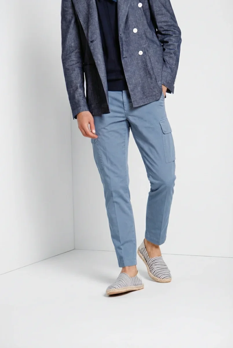 Chile pantalone cargo uomo in raso stretch extra slim fit ① – Image 6