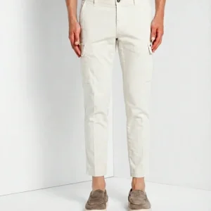 Chile pantalone cargo uomo in raso stretch extra slim fit ①