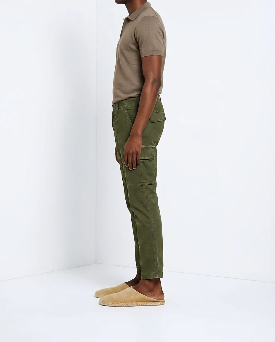 Chile pantalone cargo uomo in raso stretch extra slim fit ① – Image 5