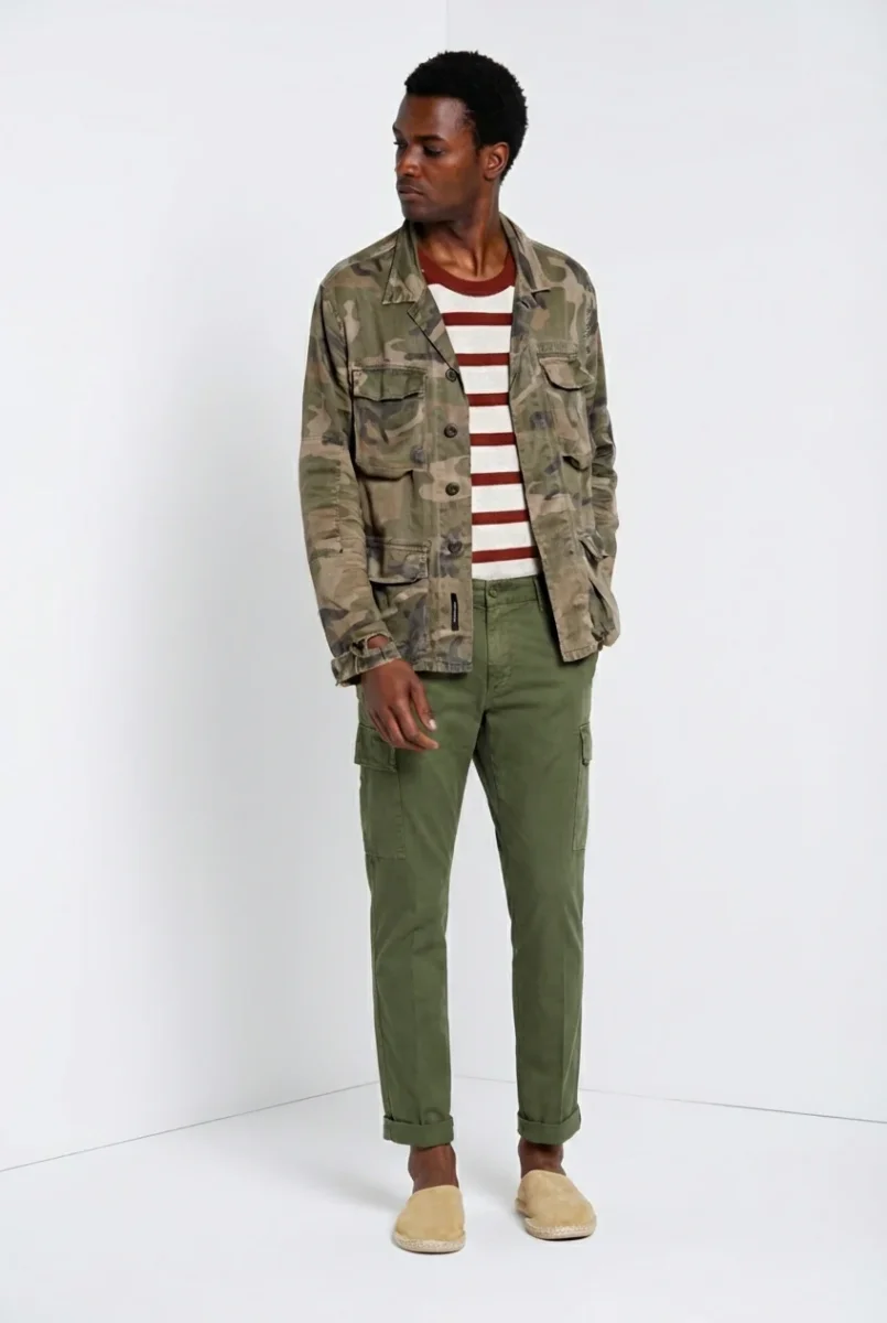 Chile pantalone cargo uomo in raso stretch extra slim fit ① – Image 4