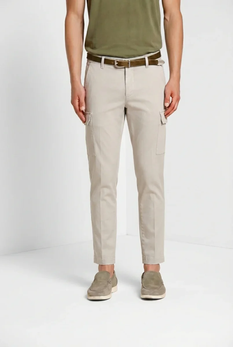 Chile pantalone cargo uomo in raso stretch extra slim fit ① – Image 2