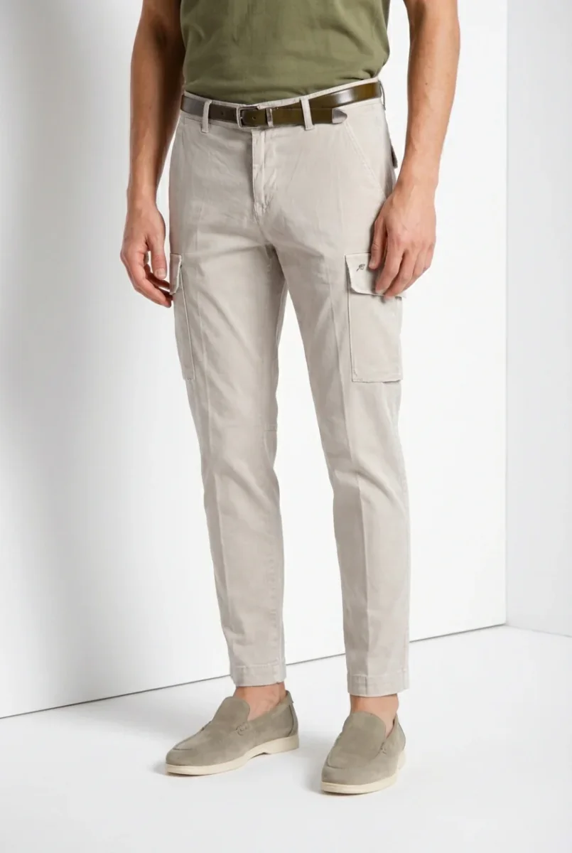 Chile pantalone cargo uomo in raso stretch extra slim fit ① – Image 4