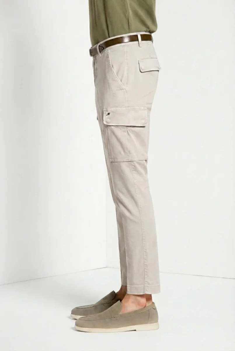 Chile pantalone cargo uomo in raso stretch extra slim fit ① – Image 5