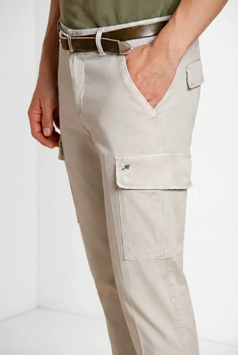 Chile pantalone cargo uomo in raso stretch extra slim fit ① – Image 3