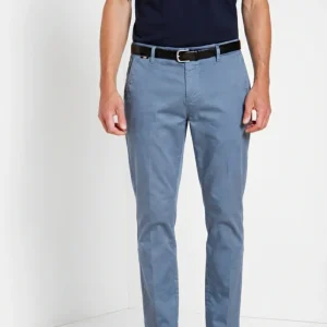 John Coolkhinos pantalone chino uomo in raso stretch Logo Edition carrot fit ①