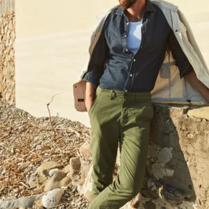 Chinos pantalone chino uomo in canvas oxford relaxed fit