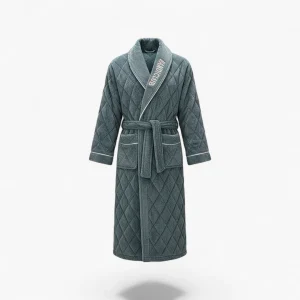 Peignoir Homme Luxe – Hiver Matelassé Gris