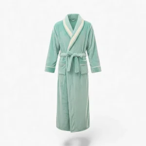 Peignoir Homme Long - Turquoise en Flanelle