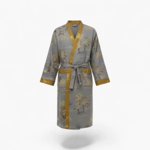 Peignoir kimono gris homme - Momiji