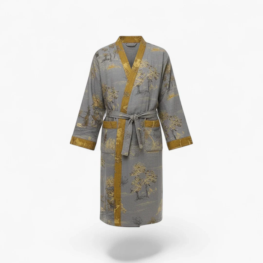 Peignoir kimono gris homme - Momiji – Image 2
