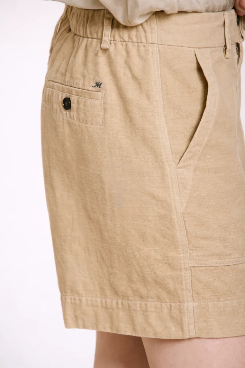 Dallas bermuda cargo donna in cotone fiammato relaxed fit – Image 3