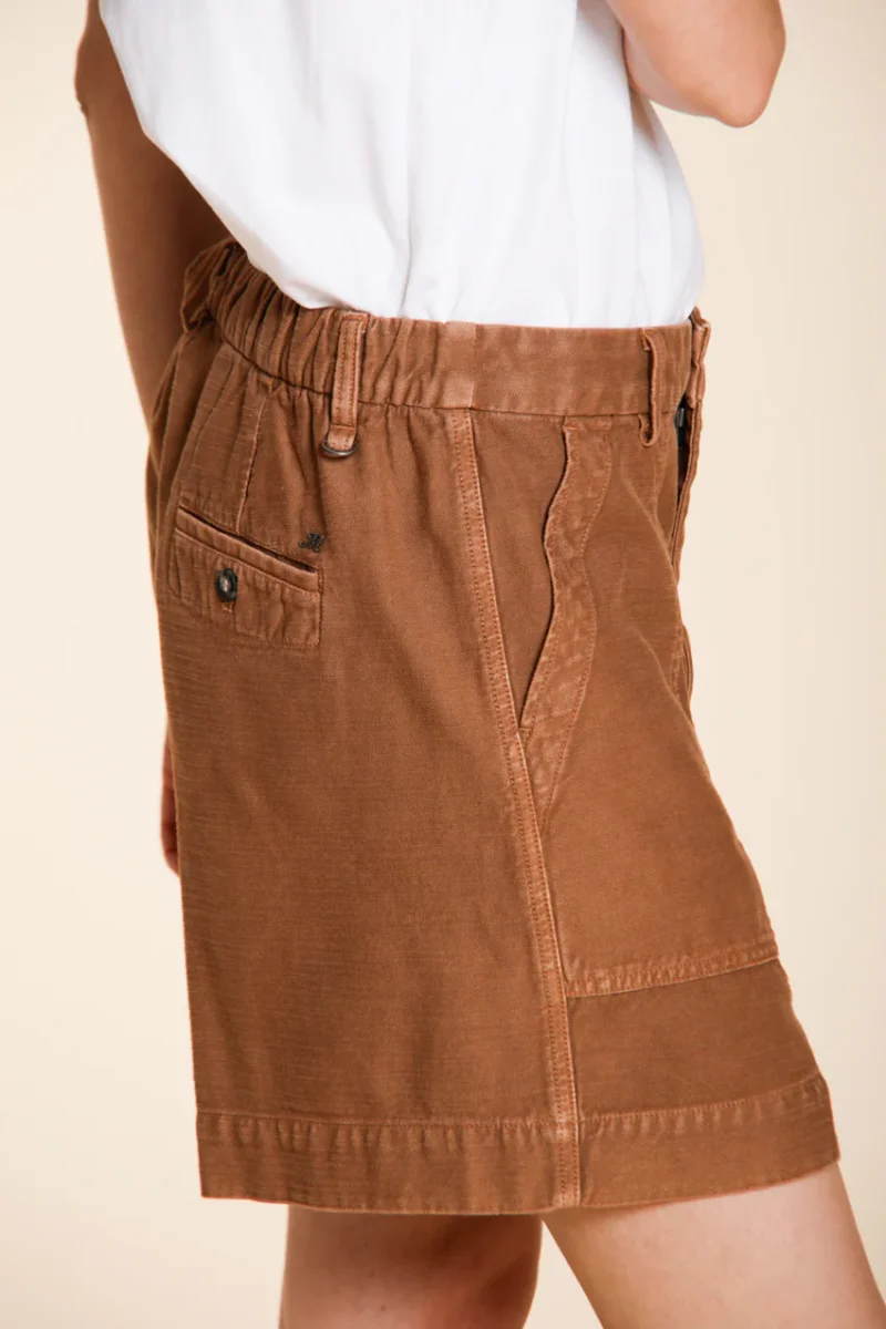 Dallas bermuda cargo donna in cotone fiammato relaxed fit – Image 3