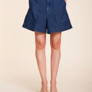 Dallas bermuda cargo donna in cotone fiammato relaxed fit