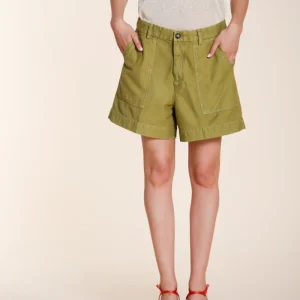 Dallas bermuda cargo donna in cotone fiammato relaxed fit