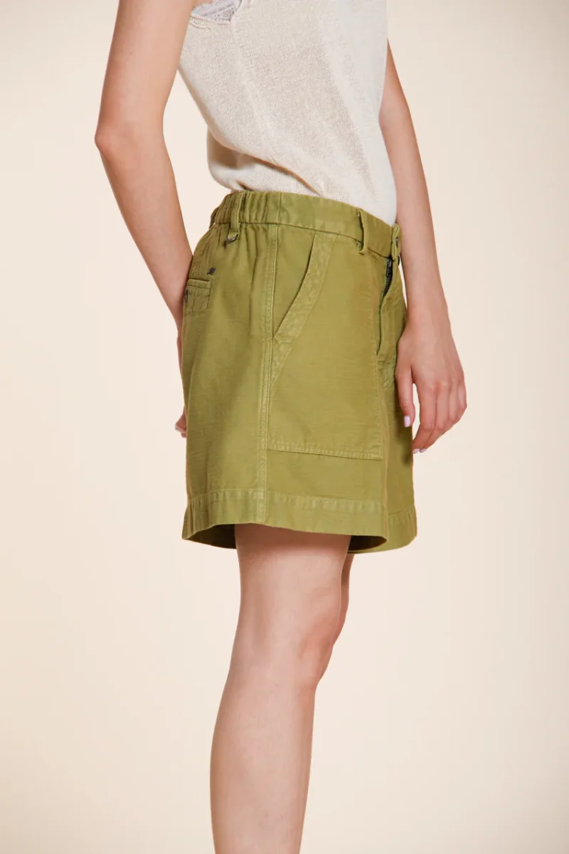 Dallas bermuda cargo donna in cotone fiammato relaxed fit – Image 5