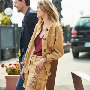 Baltimora bermuda cargo donna in panama fiammata relaxed fit