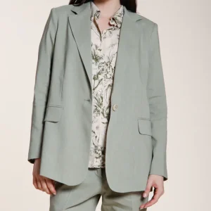 Irene blazer donna in tela misto lino e viscosa