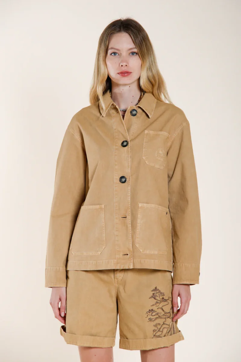 Irma Pockets giacca donna in panama fiammata – Image 2