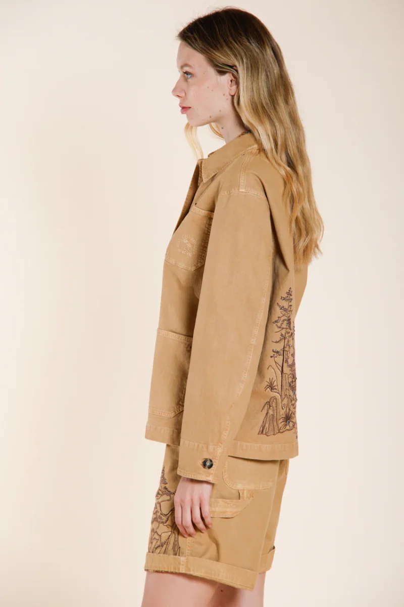 Irma Pockets giacca donna in panama fiammata – Image 5